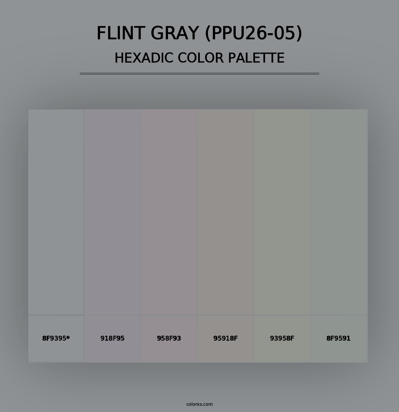 Flint Gray (PPU26-05) - Hexadic Color Palette