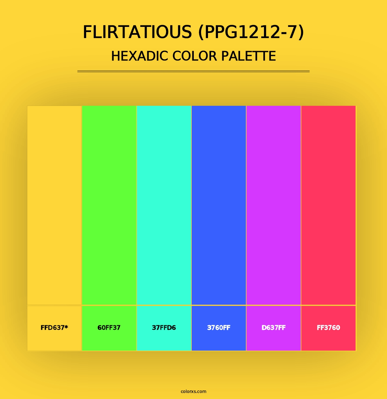 Flirtatious (PPG1212-7) - Hexadic Color Palette