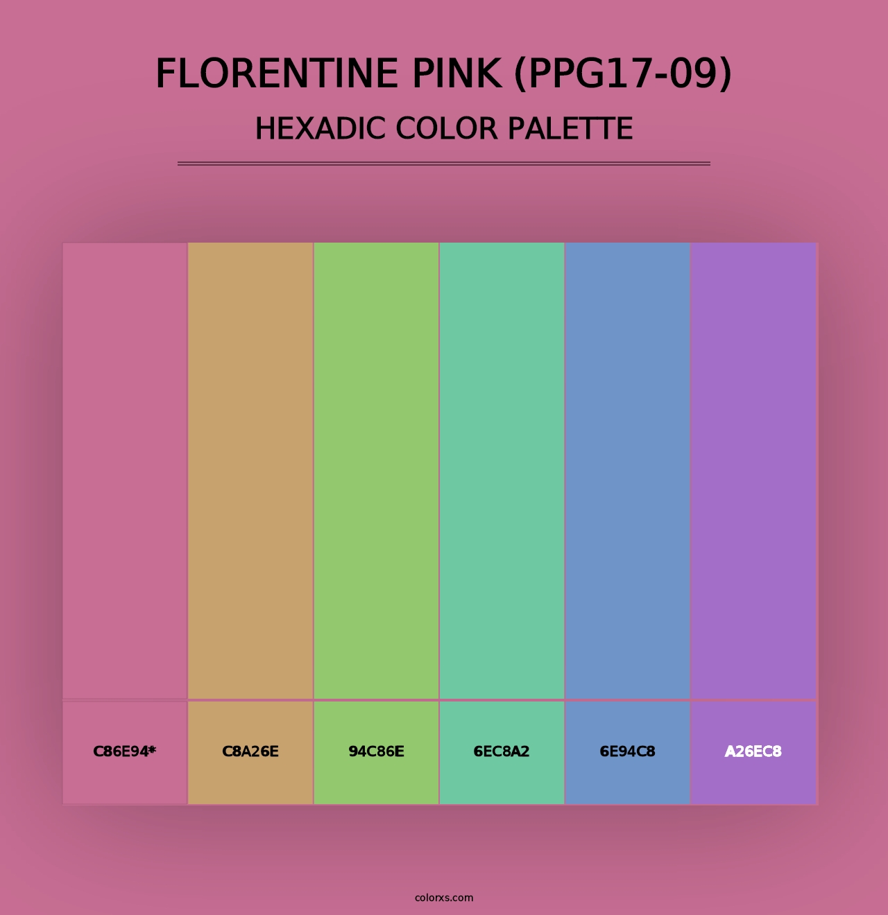 Florentine Pink (PPG17-09) - Hexadic Color Palette