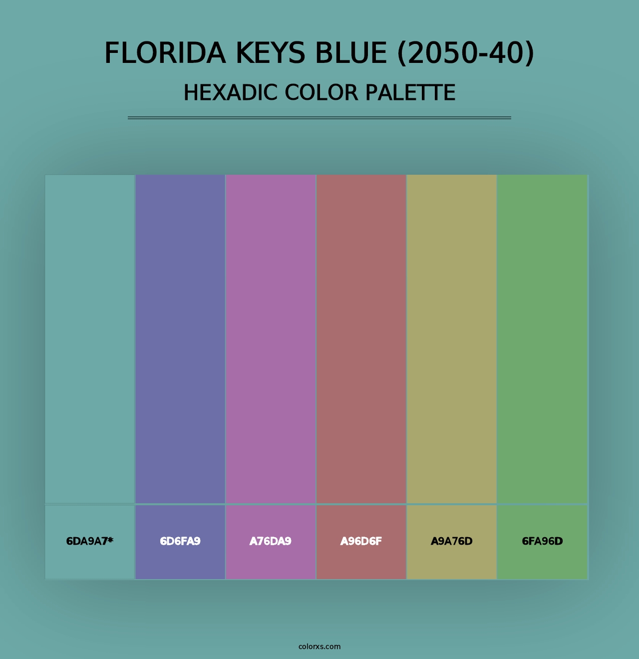 Florida Keys Blue (2050-40) - Hexadic Color Palette