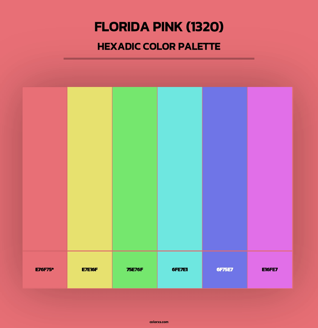 Florida Pink (1320) - Hexadic Color Palette