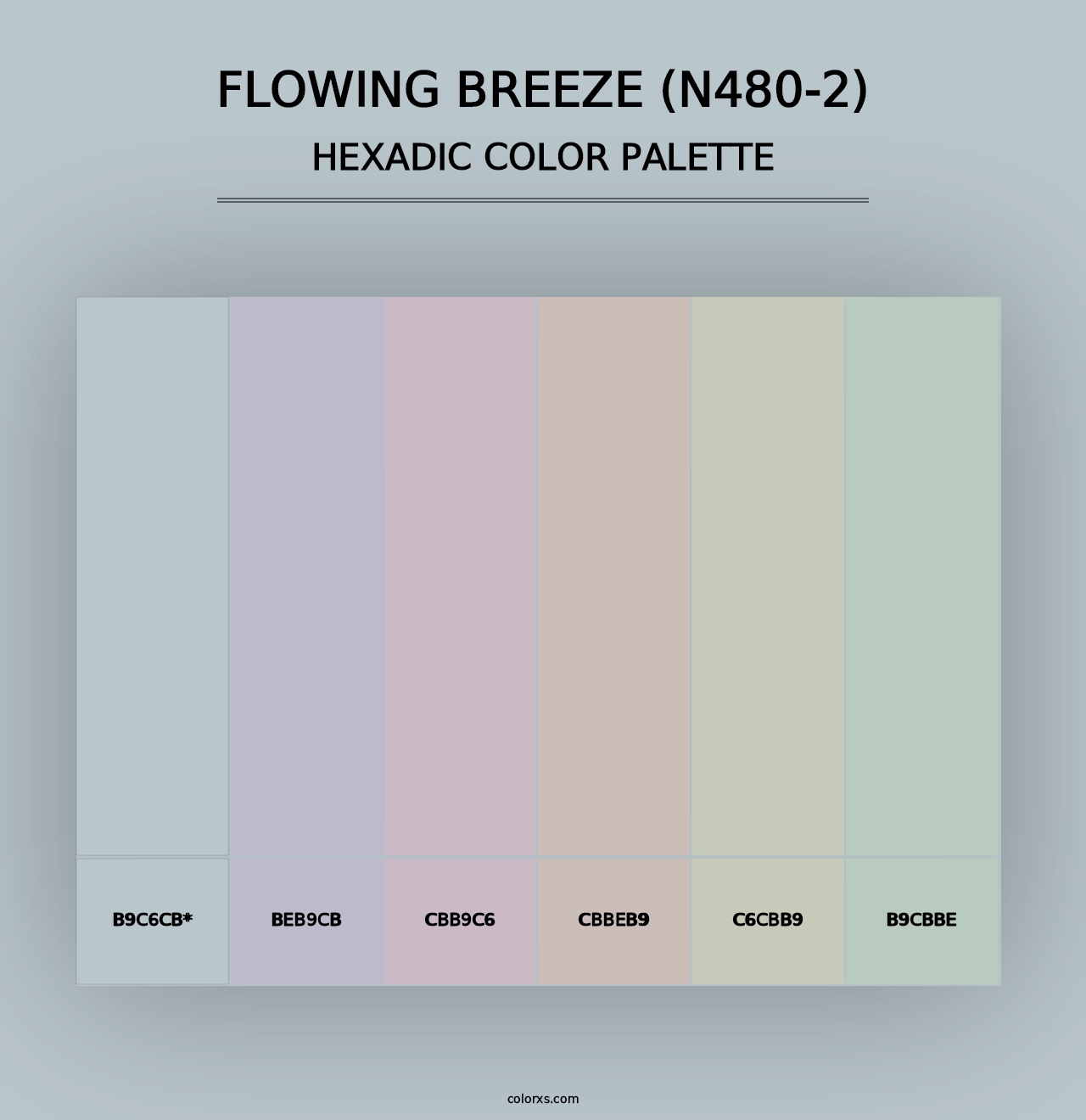 Flowing Breeze (N480-2) - Hexadic Color Palette