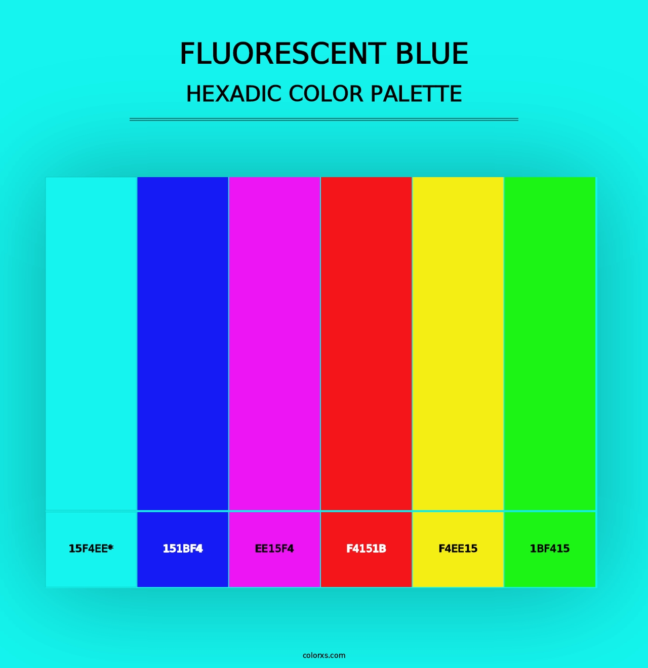 Fluorescent Blue - Hexadic Color Palette