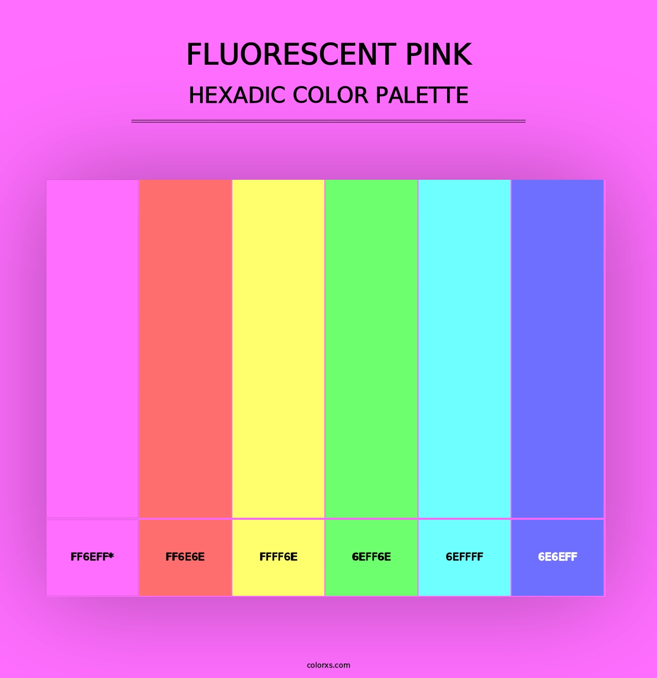 Fluorescent Pink - Hexadic Color Palette