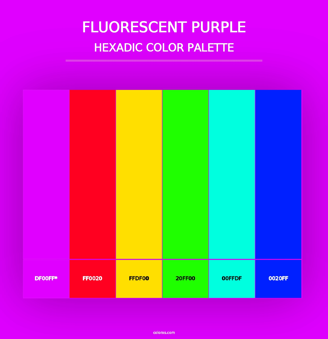 Fluorescent Purple - Hexadic Color Palette