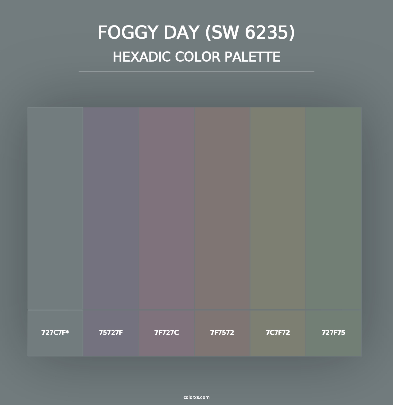 Foggy Day (SW 6235) - Hexadic Color Palette