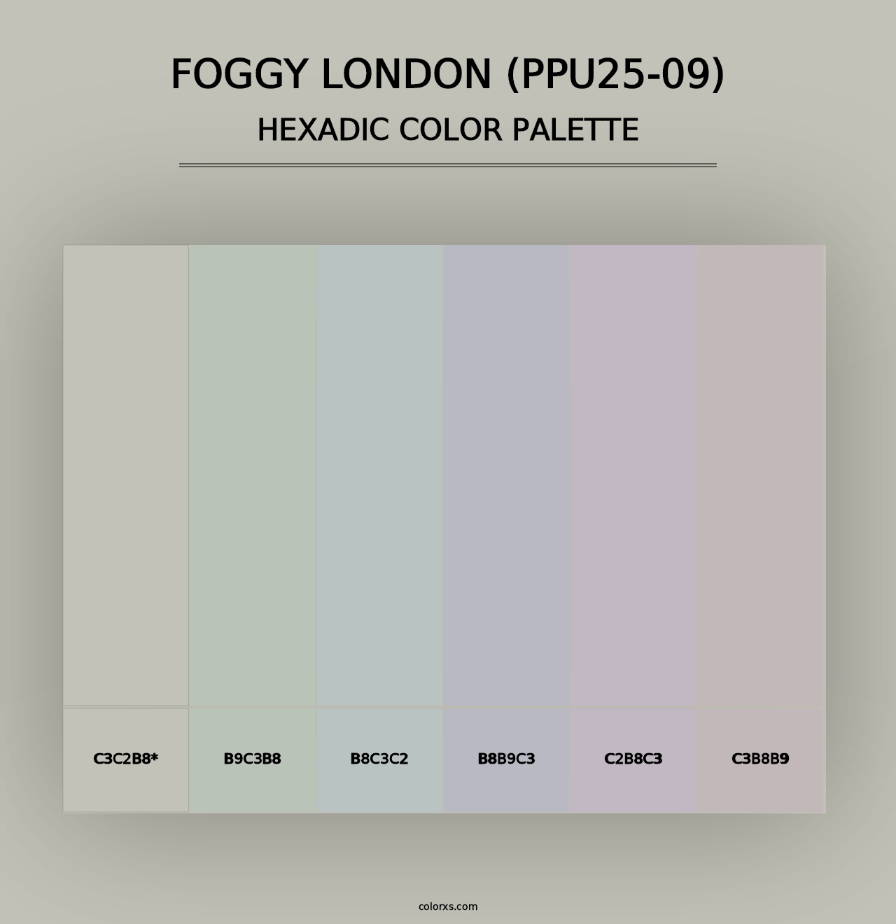 Foggy London (PPU25-09) - Hexadic Color Palette