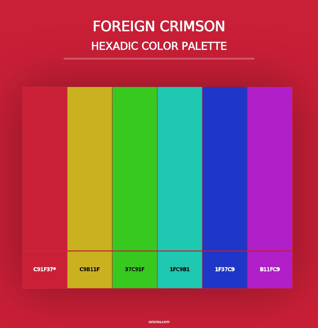 Foreign Crimson - Hexadic Color Palette