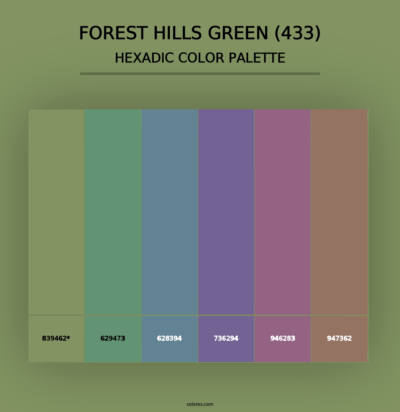 Forest Hills Green (433) - Hexadic Color Palette