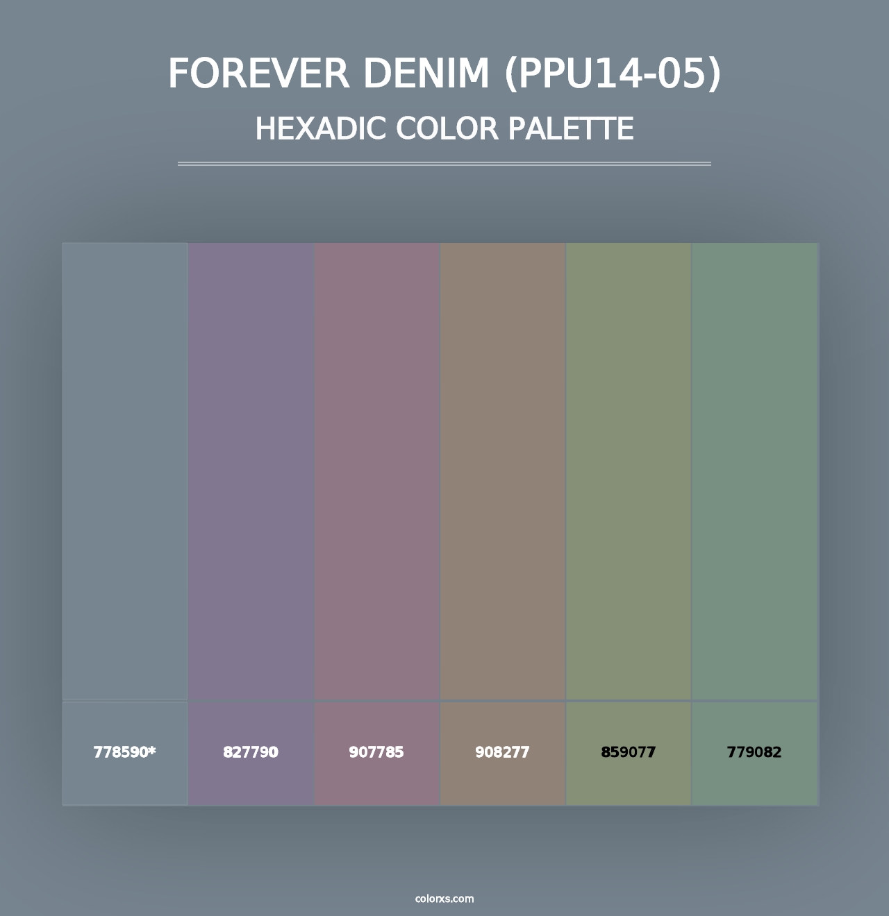 Forever Denim (PPU14-05) - Hexadic Color Palette