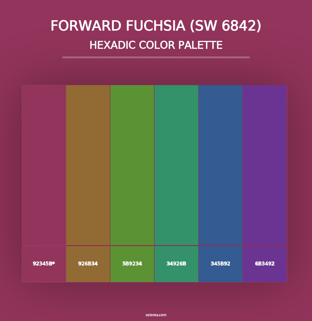 Forward Fuchsia (SW 6842) - Hexadic Color Palette