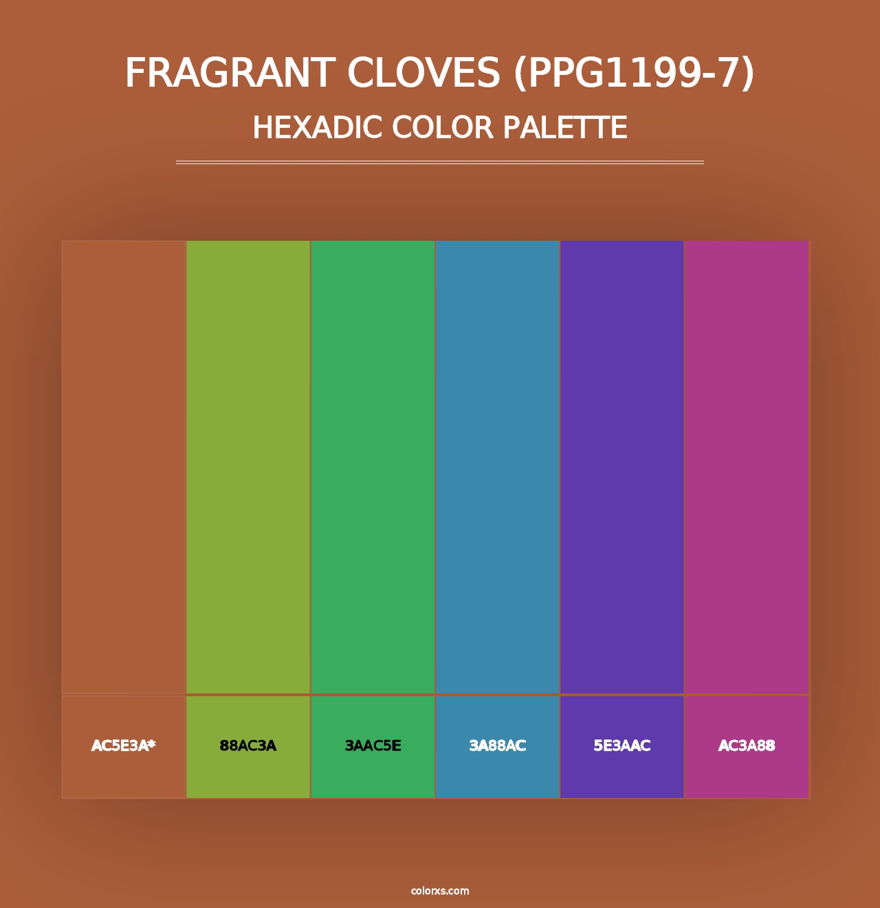 Fragrant Cloves (PPG1199-7) - Hexadic Color Palette