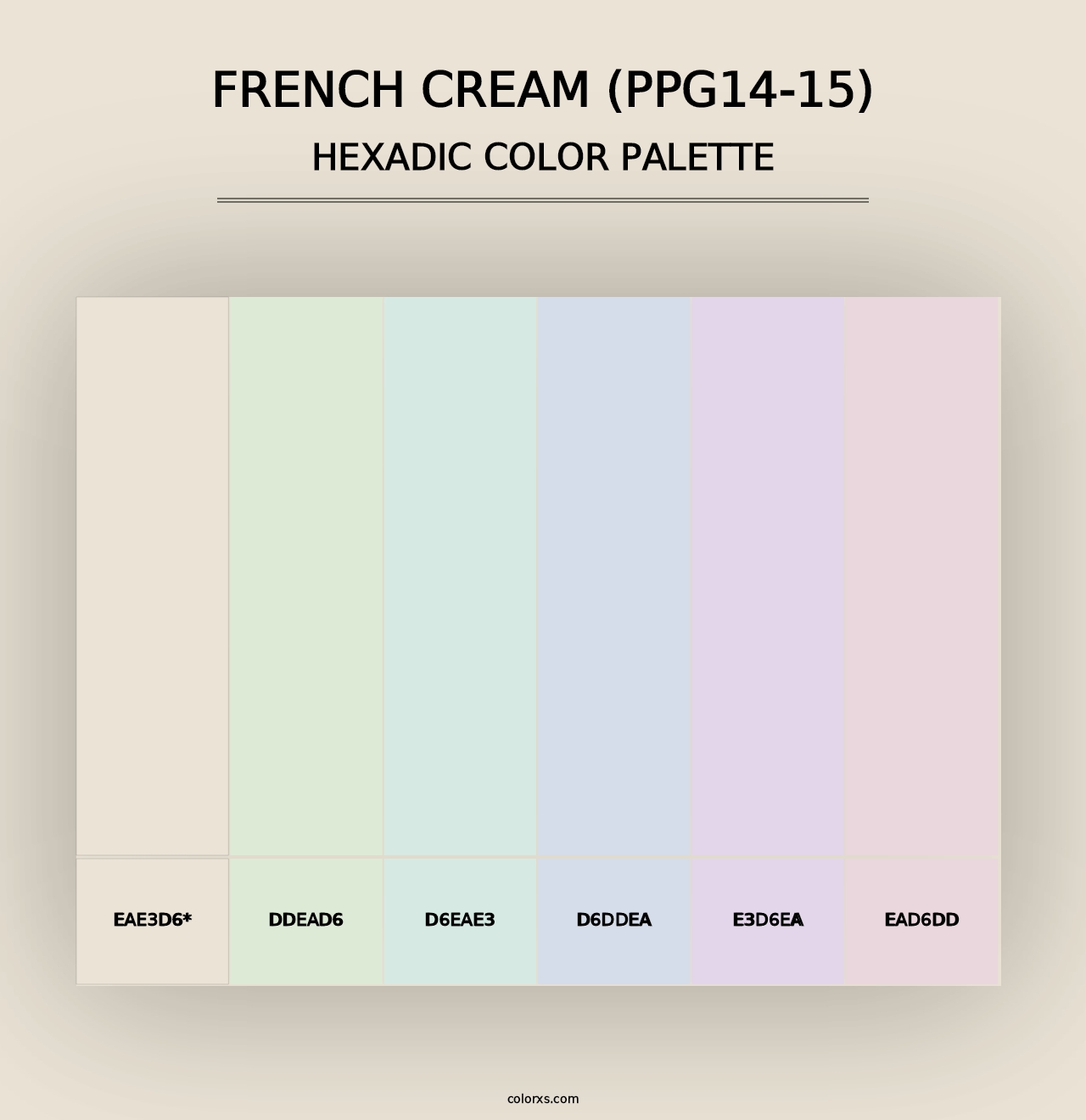 French Cream (PPG14-15) - Hexadic Color Palette