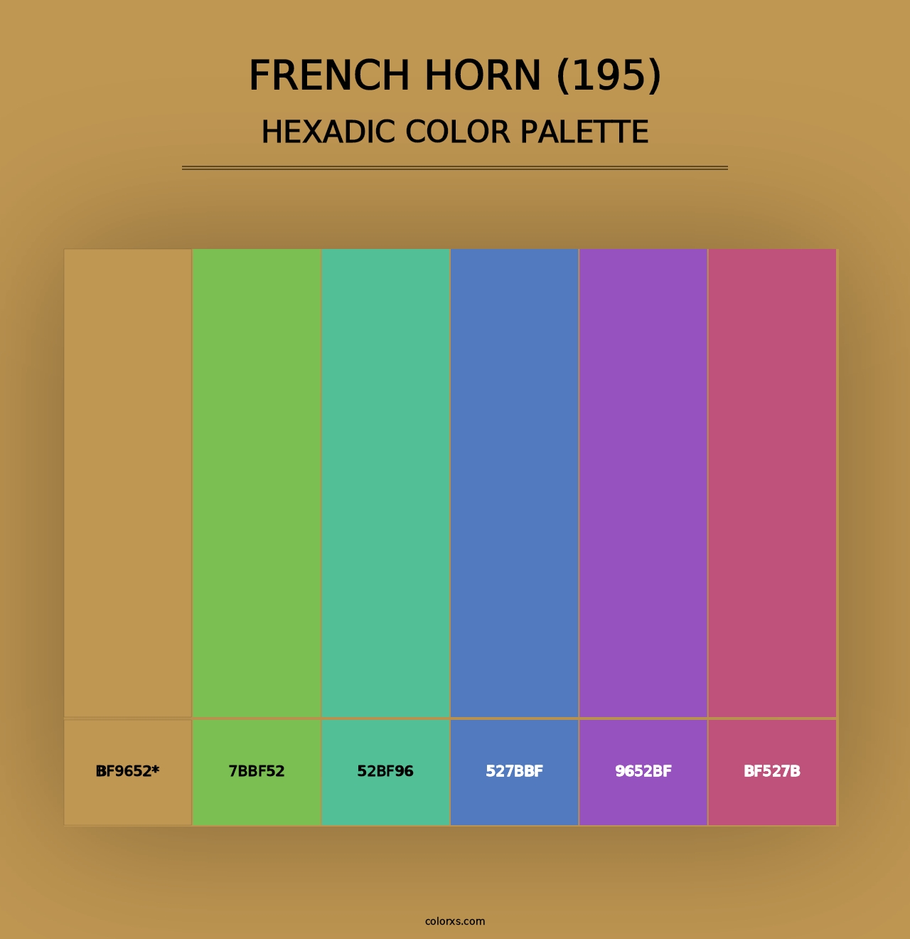 French Horn (195) - Hexadic Color Palette