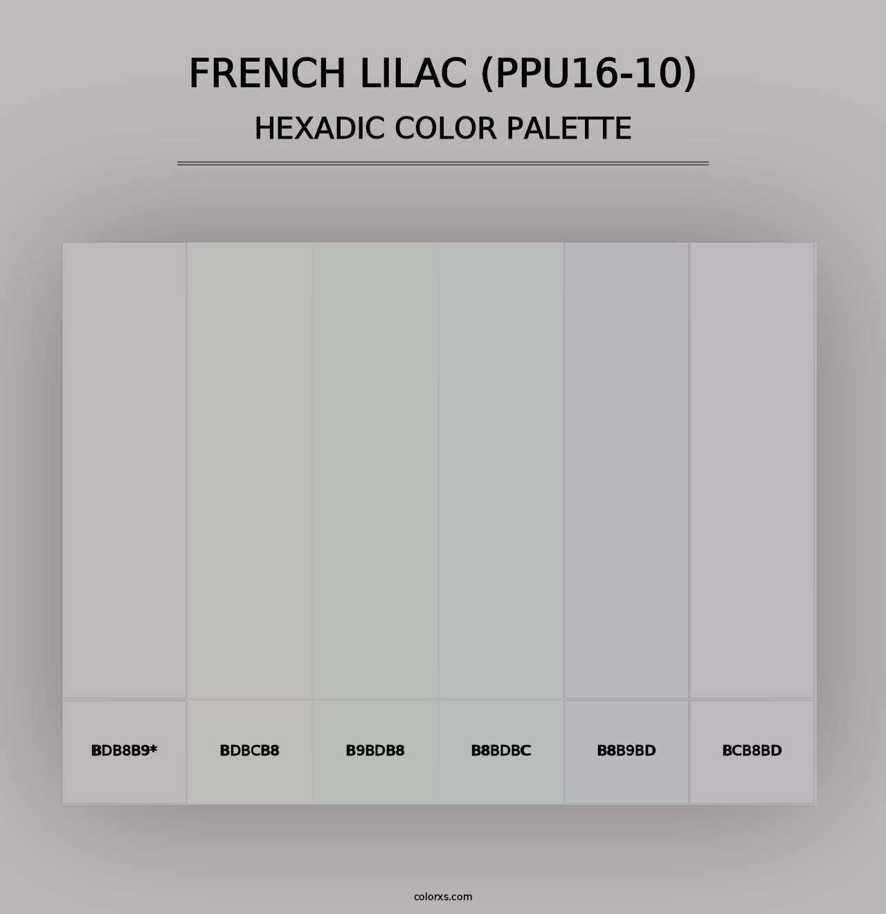 French Lilac (PPU16-10) - Hexadic Color Palette