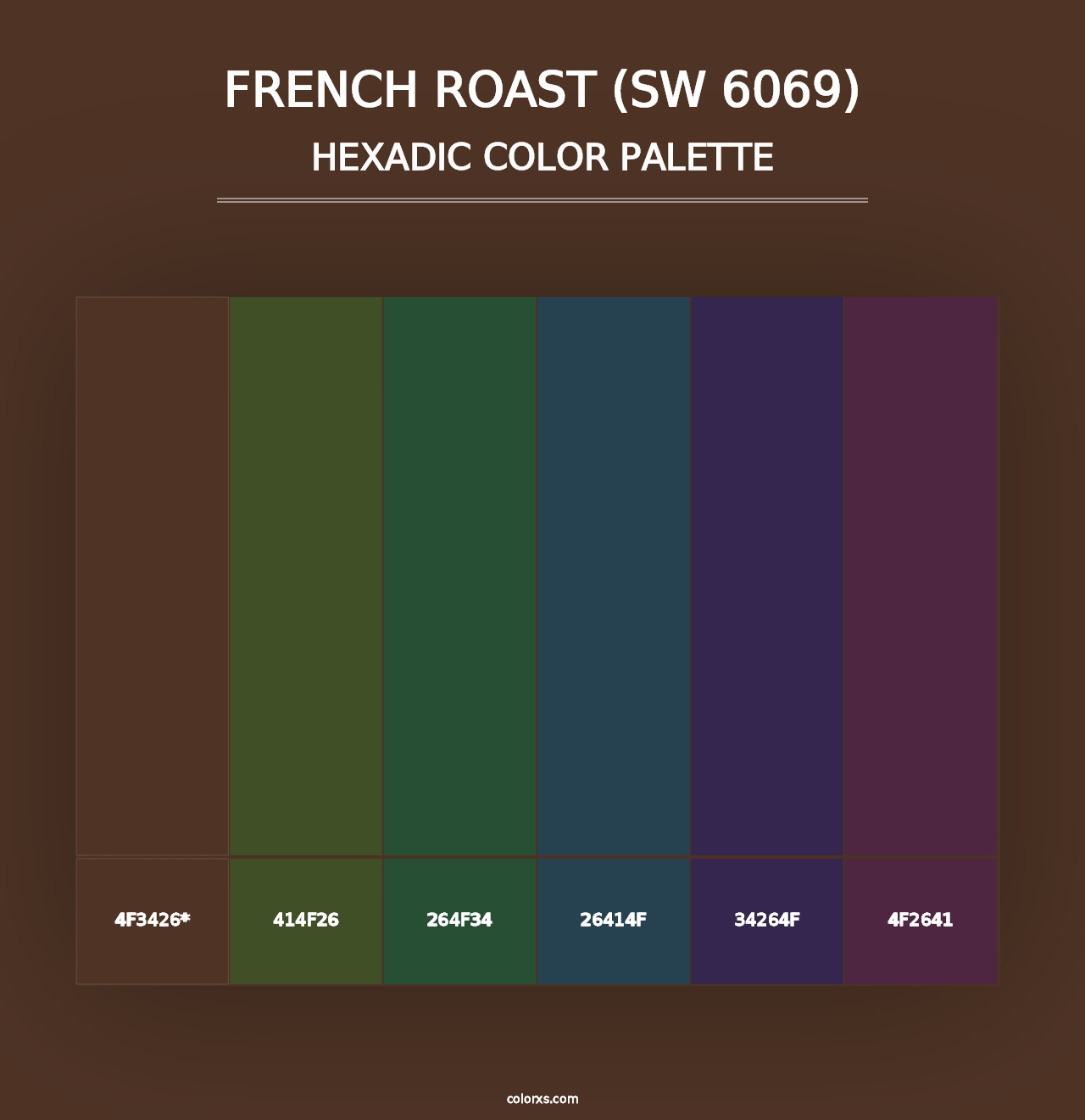 French Roast (SW 6069) - Hexadic Color Palette