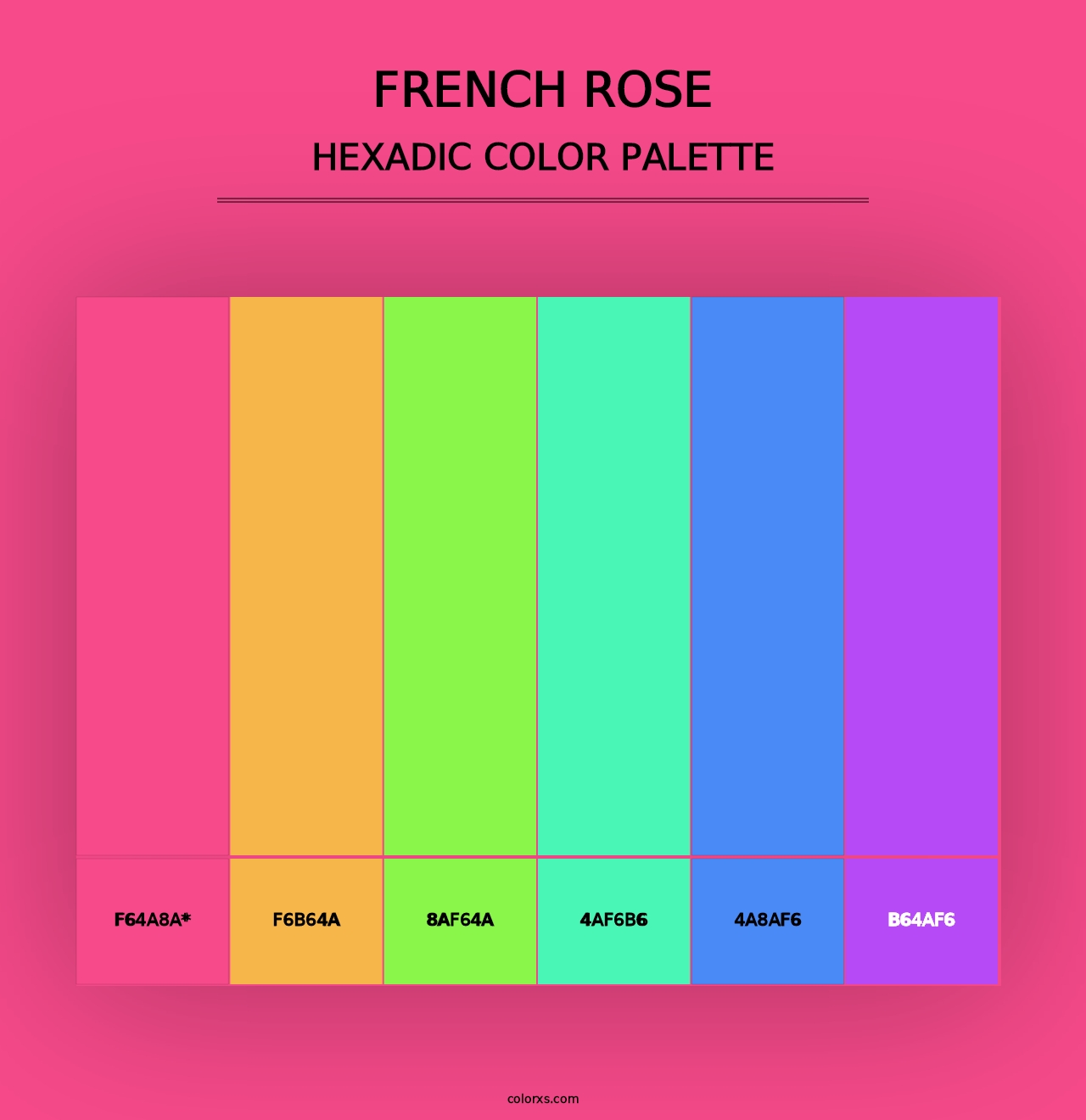 French Rose - Hexadic Color Palette