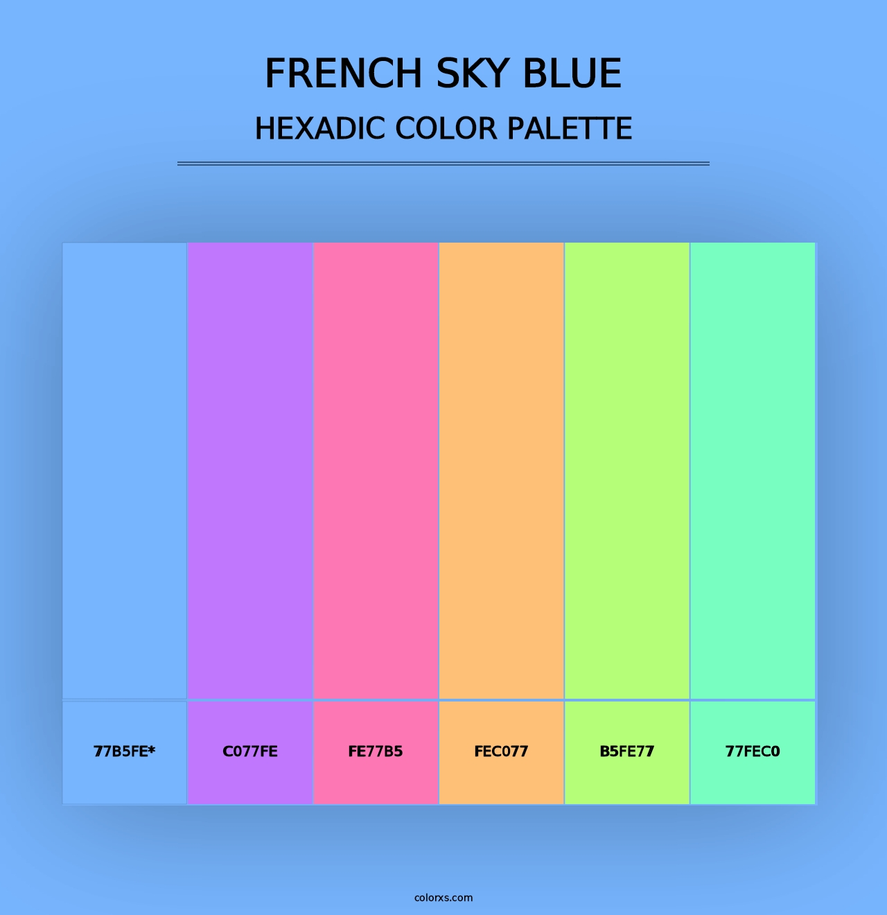 French Sky Blue - Hexadic Color Palette