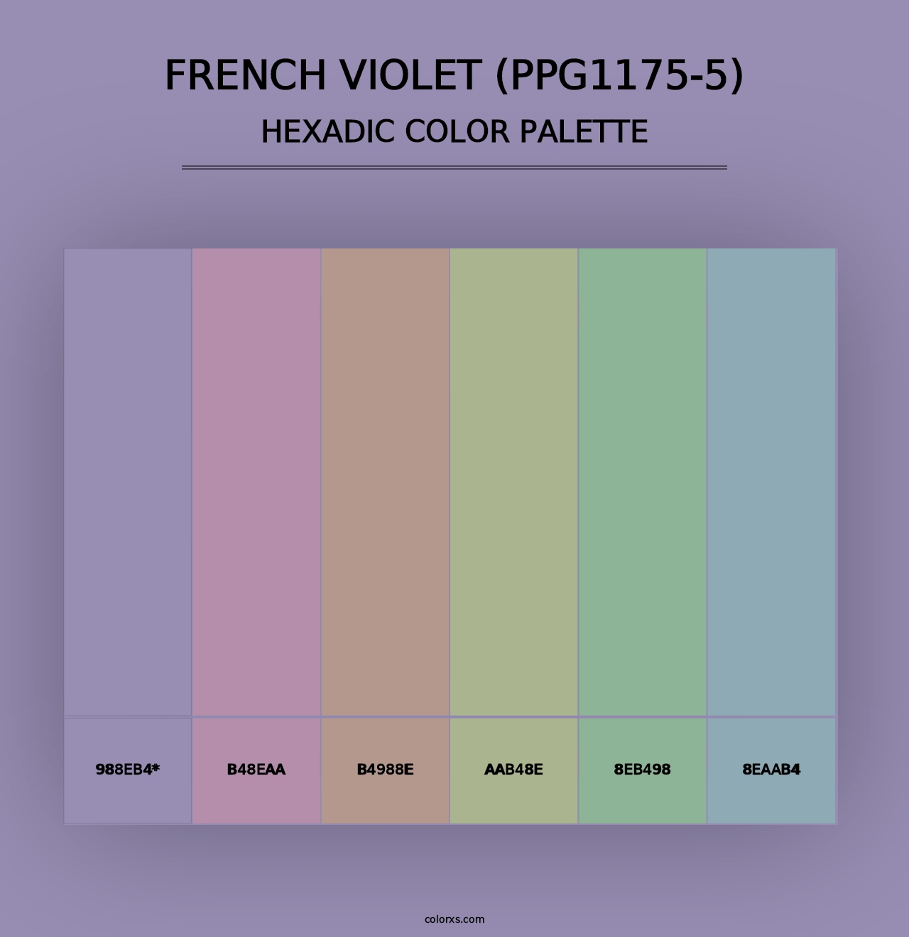 French Violet (PPG1175-5) - Hexadic Color Palette