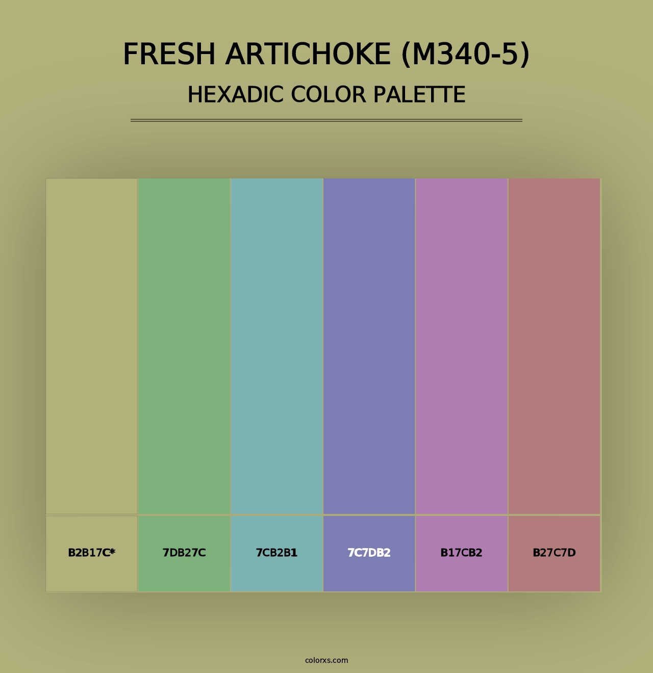 Fresh Artichoke (M340-5) - Hexadic Color Palette