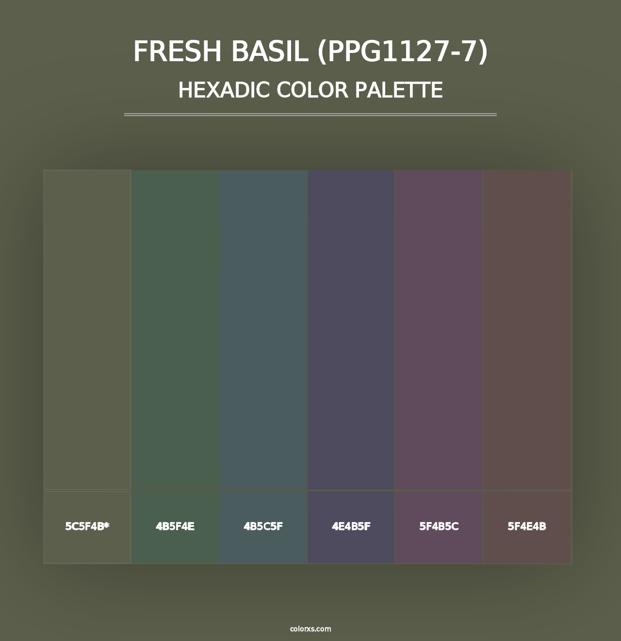 Fresh Basil (PPG1127-7) - Hexadic Color Palette