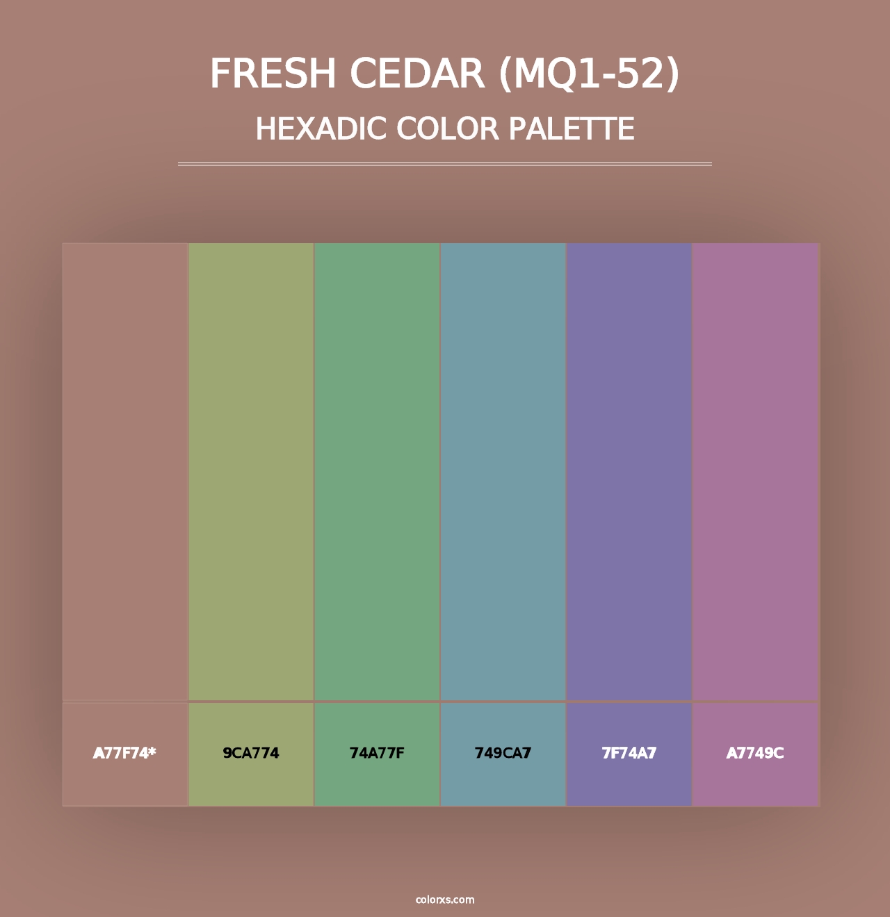 Fresh Cedar (MQ1-52) - Hexadic Color Palette