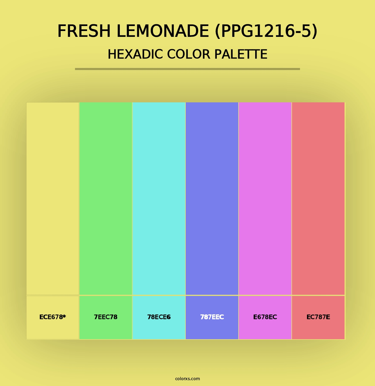 Fresh Lemonade (PPG1216-5) - Hexadic Color Palette