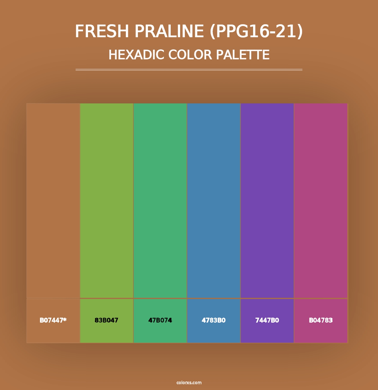 Fresh Praline (PPG16-21) - Hexadic Color Palette