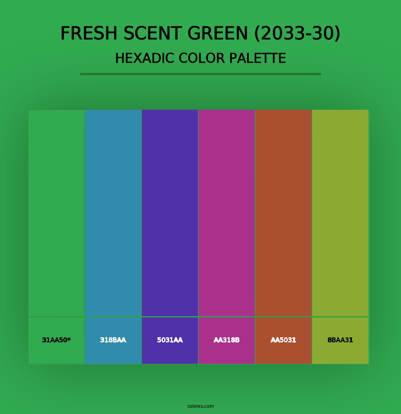 Fresh Scent Green (2033-30) - Hexadic Color Palette