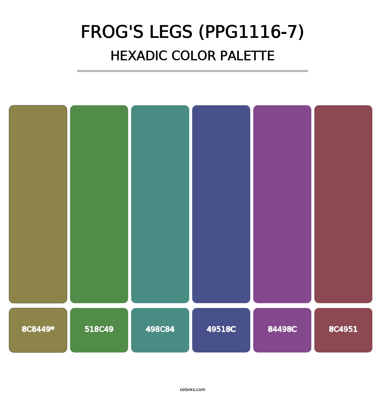 Frog's Legs (PPG1116-7) - Hexadic Color Palette