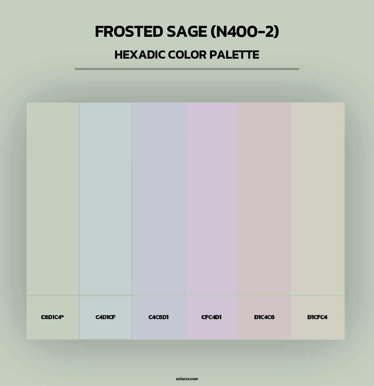 Frosted Sage (N400-2) - Hexadic Color Palette