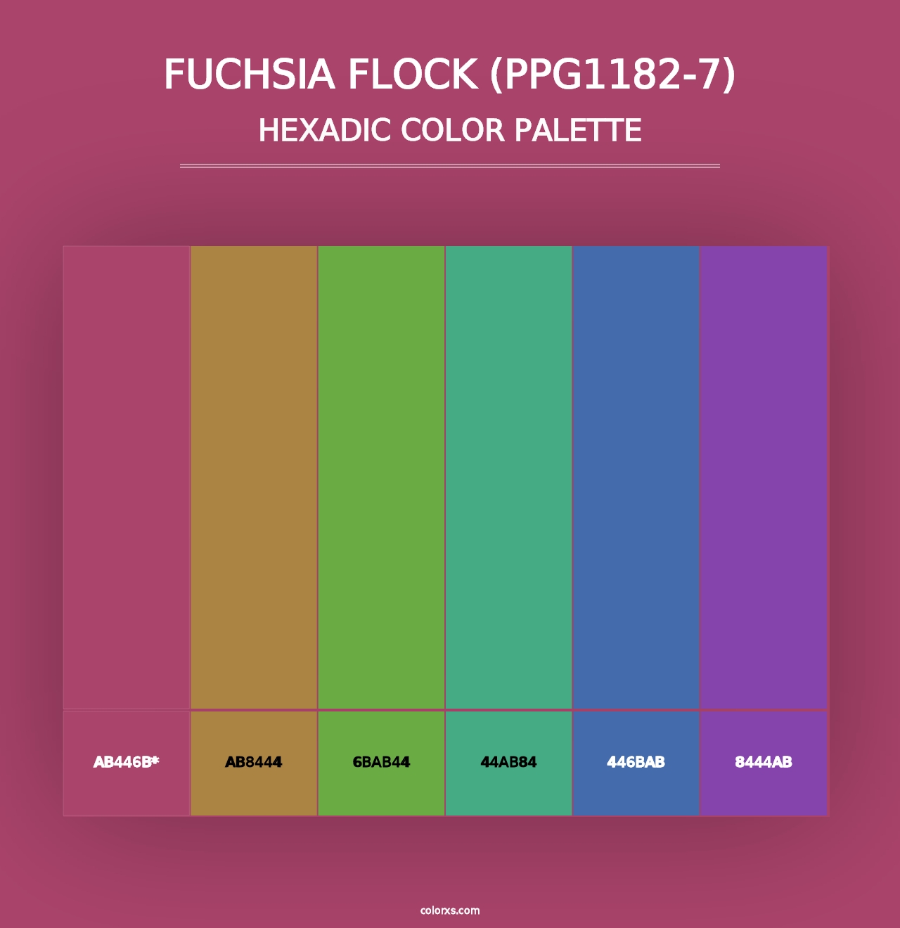 Fuchsia Flock (PPG1182-7) - Hexadic Color Palette