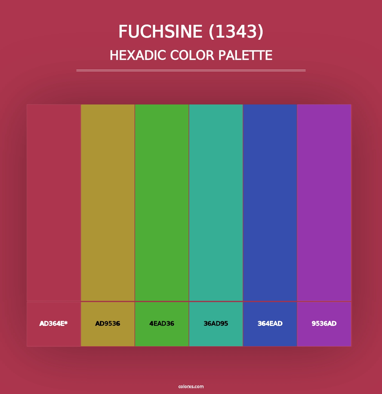 Fuchsine (1343) - Hexadic Color Palette