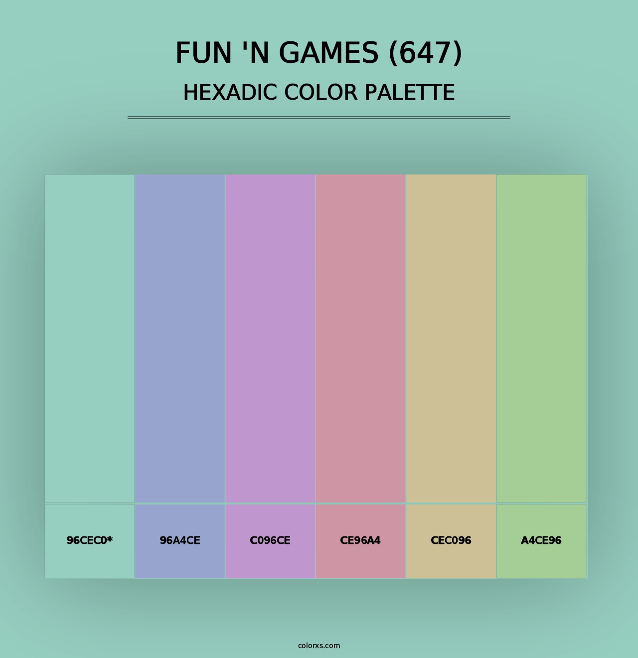 Fun 'n Games (647) - Hexadic Color Palette