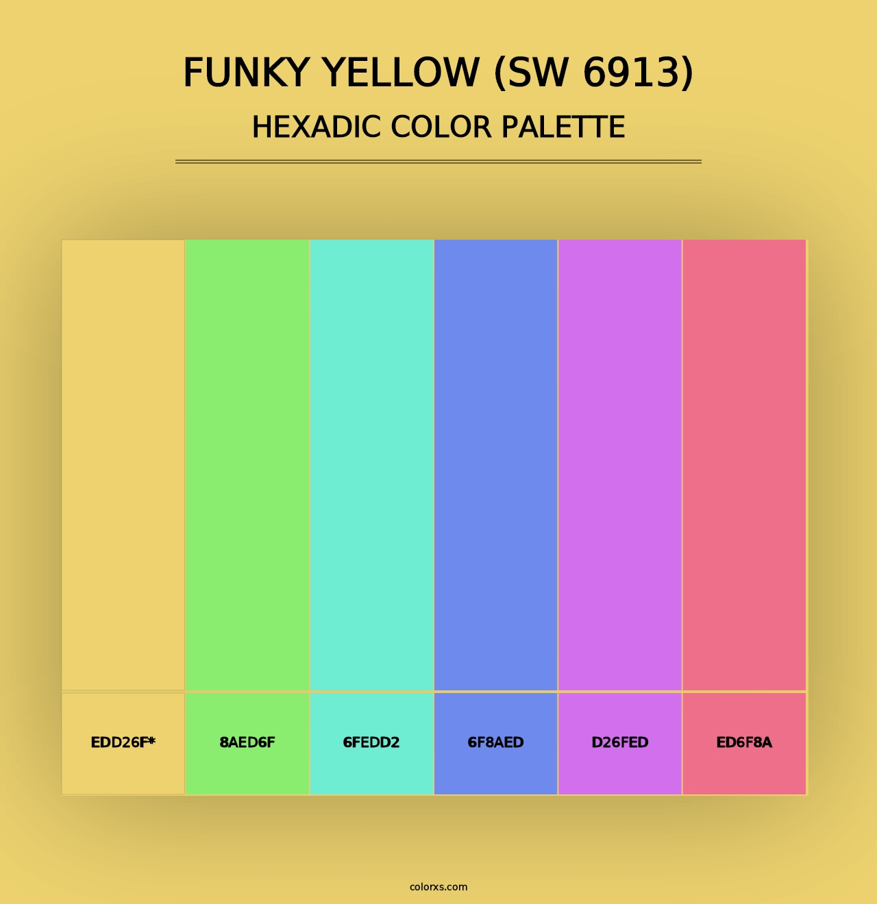 Funky Yellow (SW 6913) - Hexadic Color Palette