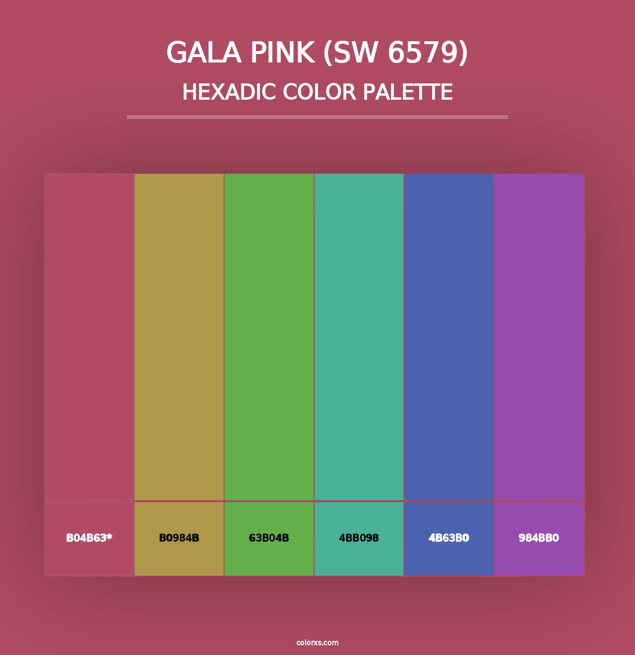 Gala Pink (SW 6579) - Hexadic Color Palette