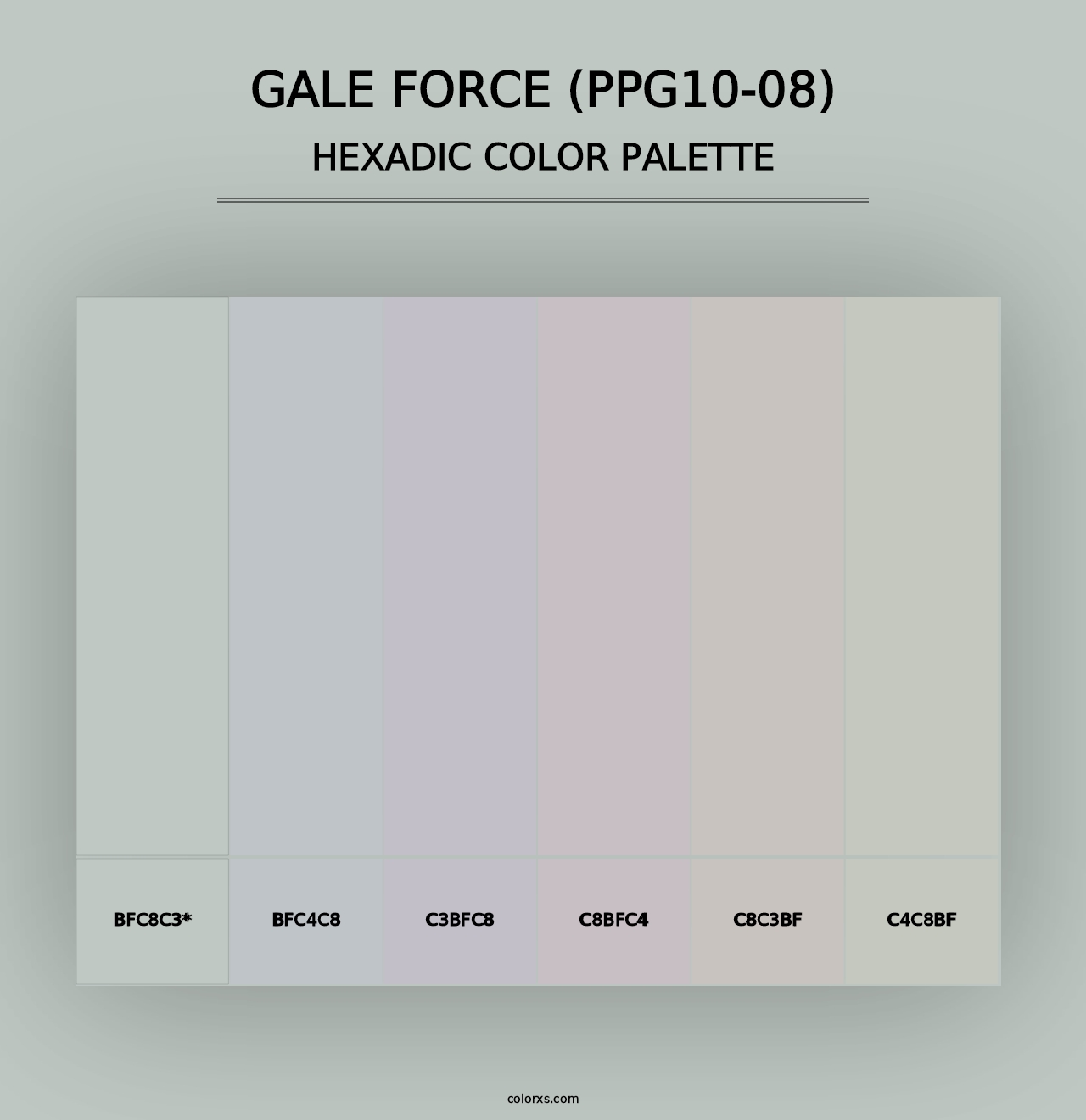 Gale Force (PPG10-08) - Hexadic Color Palette