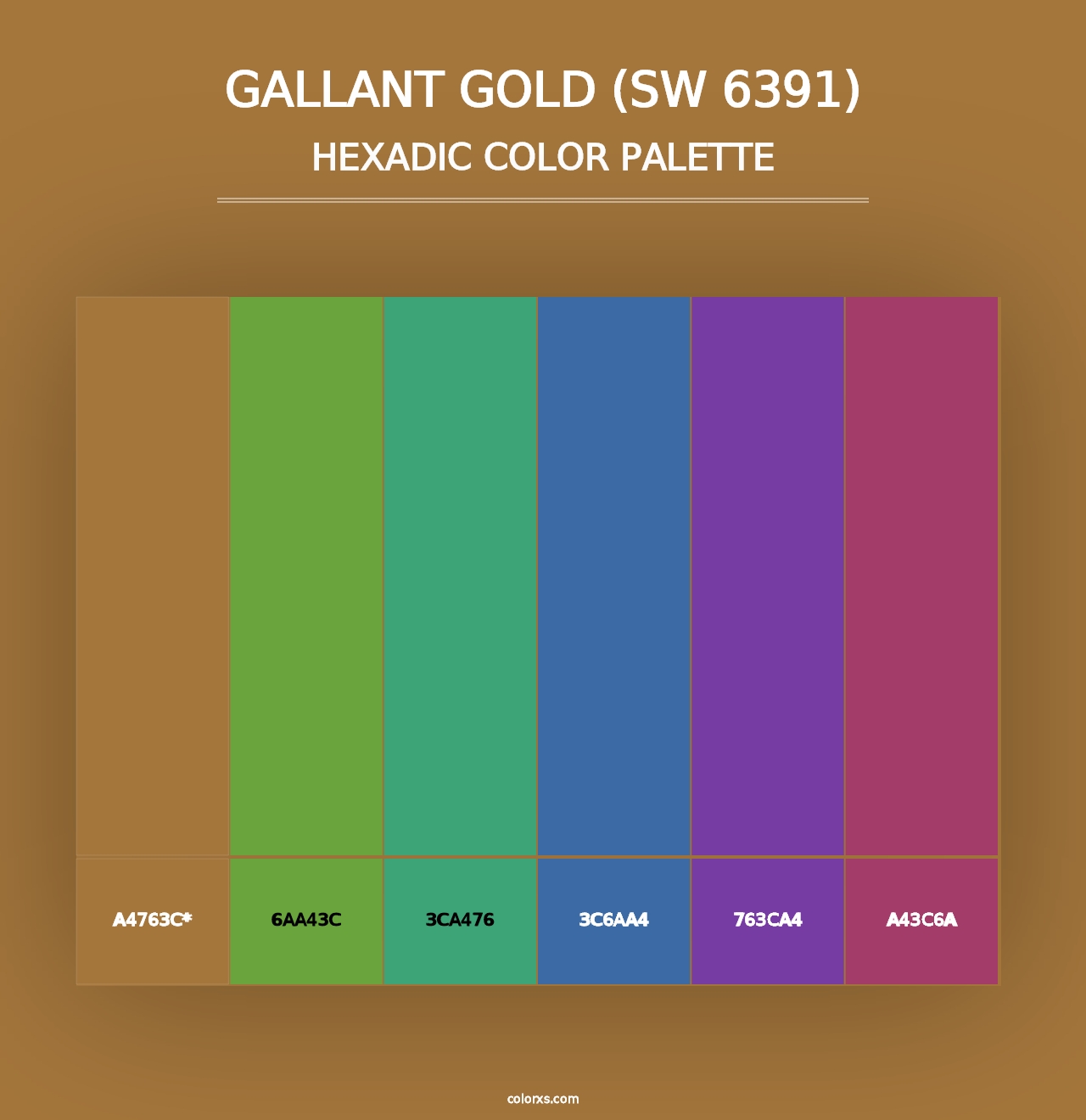 Gallant Gold (SW 6391) - Hexadic Color Palette