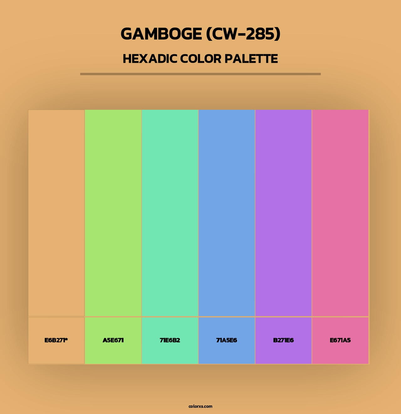 Gamboge (CW-285) - Hexadic Color Palette