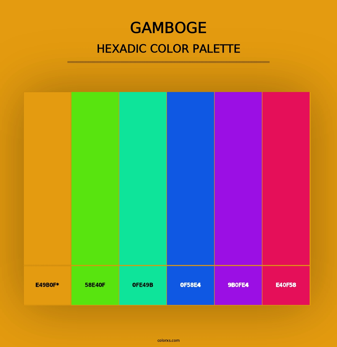 Gamboge - Hexadic Color Palette