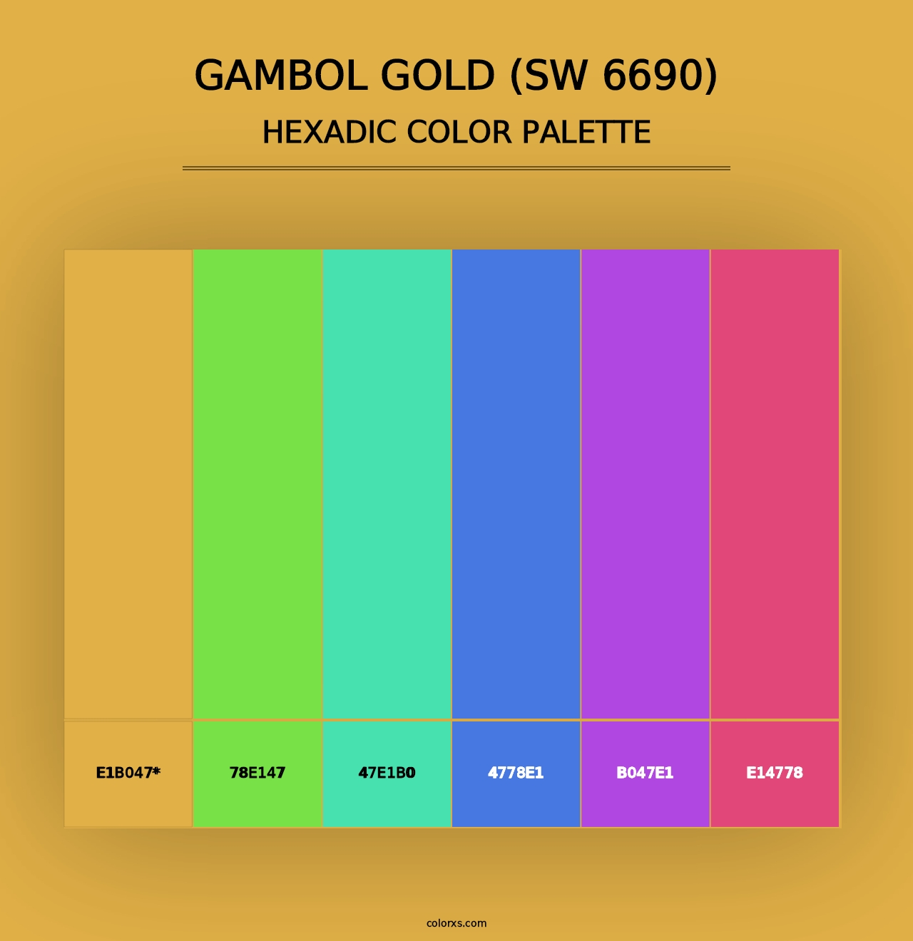 Gambol Gold (SW 6690) - Hexadic Color Palette