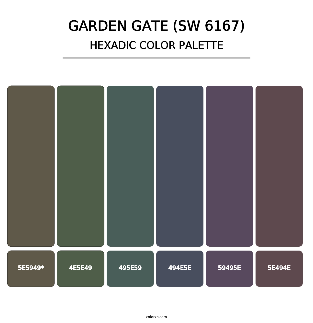 Garden Gate (SW 6167) - Hexadic Color Palette