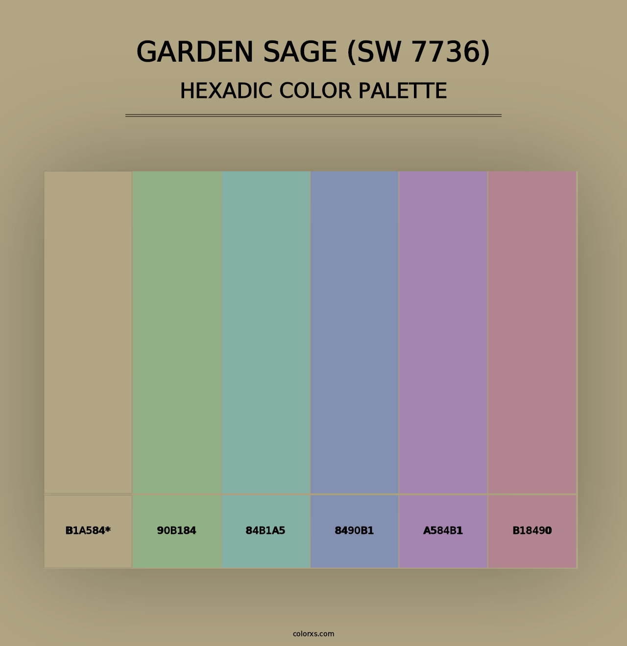 Garden Sage (SW 7736) - Hexadic Color Palette