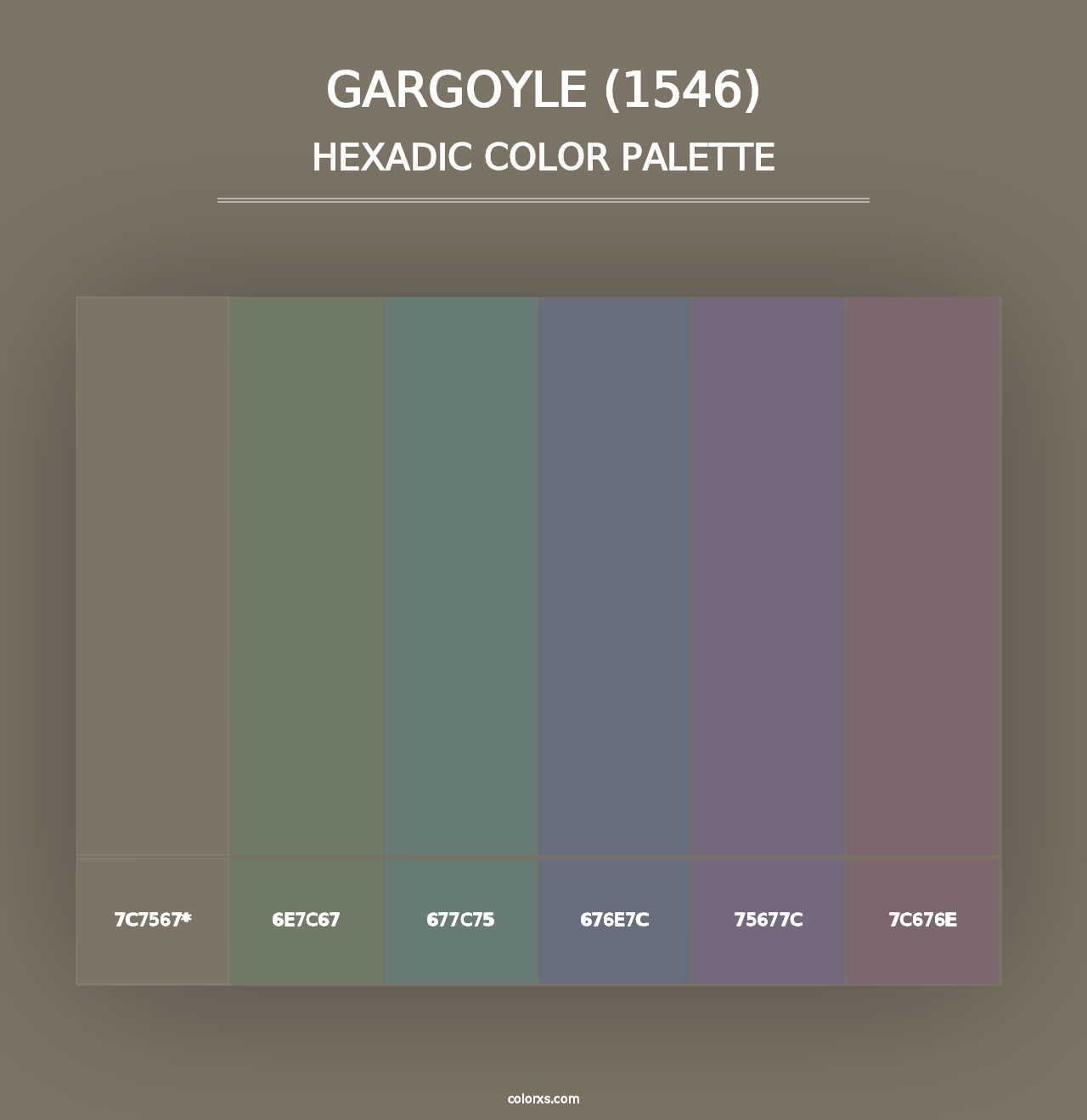 Gargoyle (1546) - Hexadic Color Palette