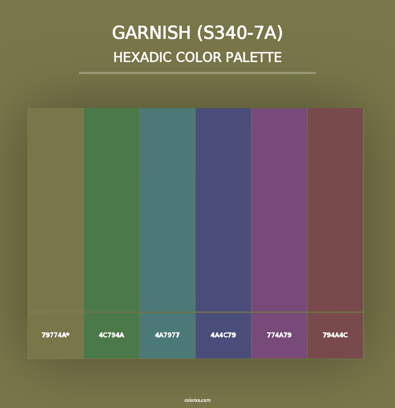 Garnish (S340-7A) - Hexadic Color Palette