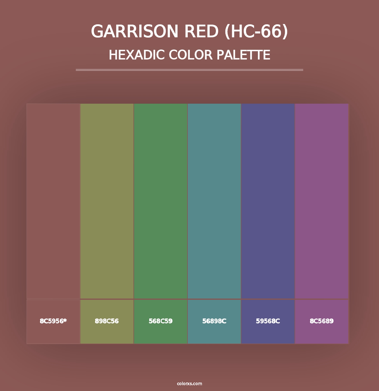 Garrison Red (HC-66) - Hexadic Color Palette