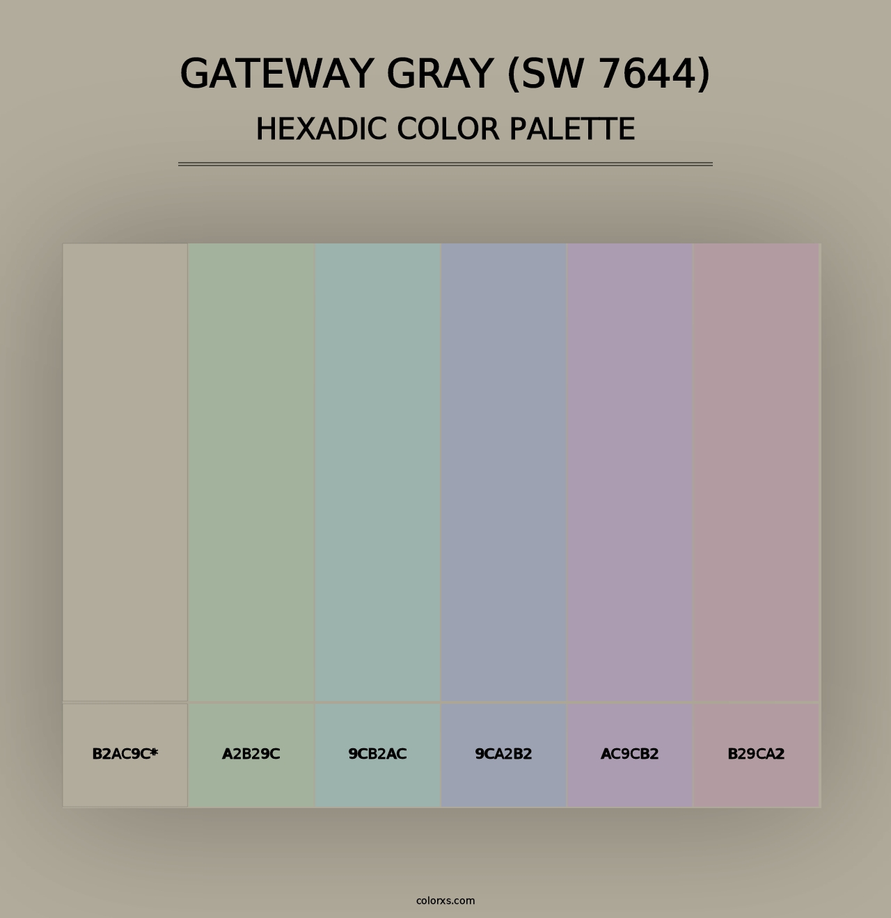 Gateway Gray (SW 7644) - Hexadic Color Palette