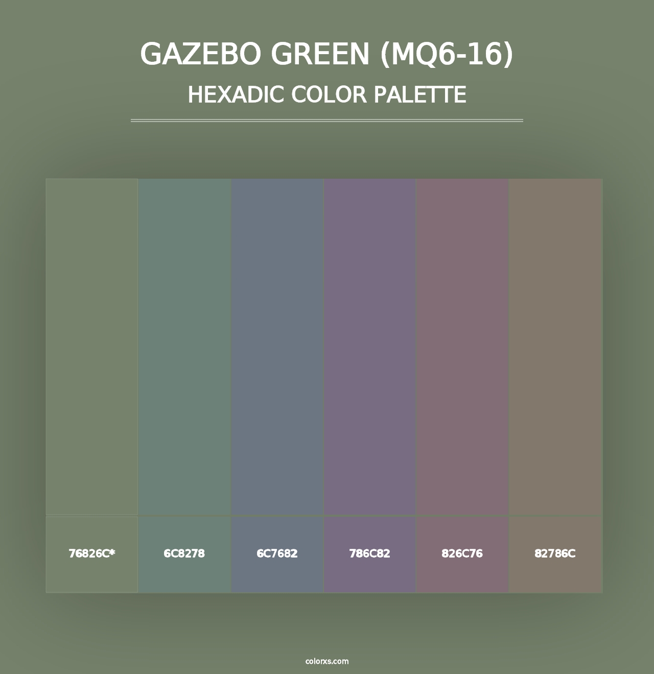 Gazebo Green (MQ6-16) - Hexadic Color Palette