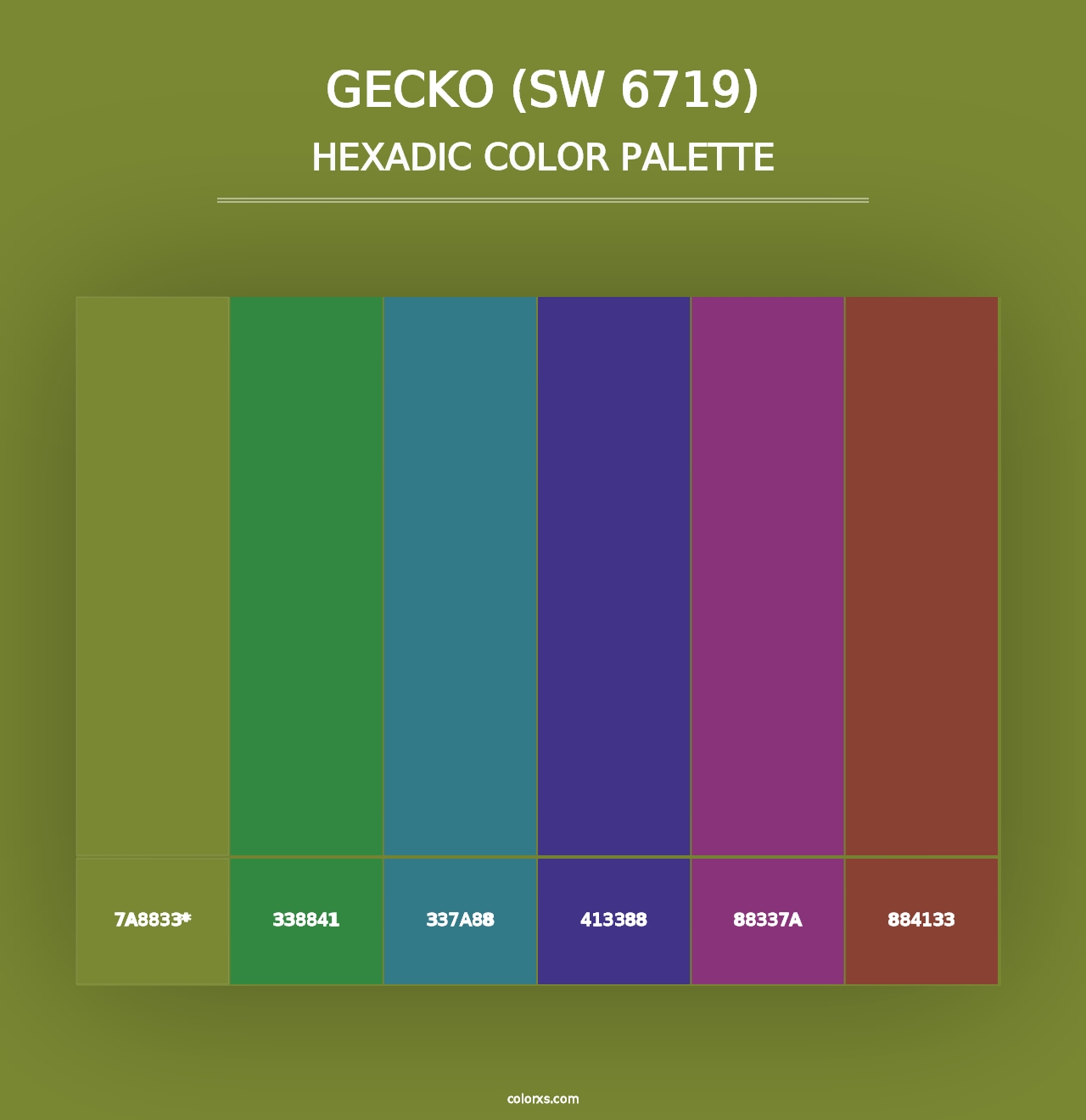 Gecko (SW 6719) - Hexadic Color Palette