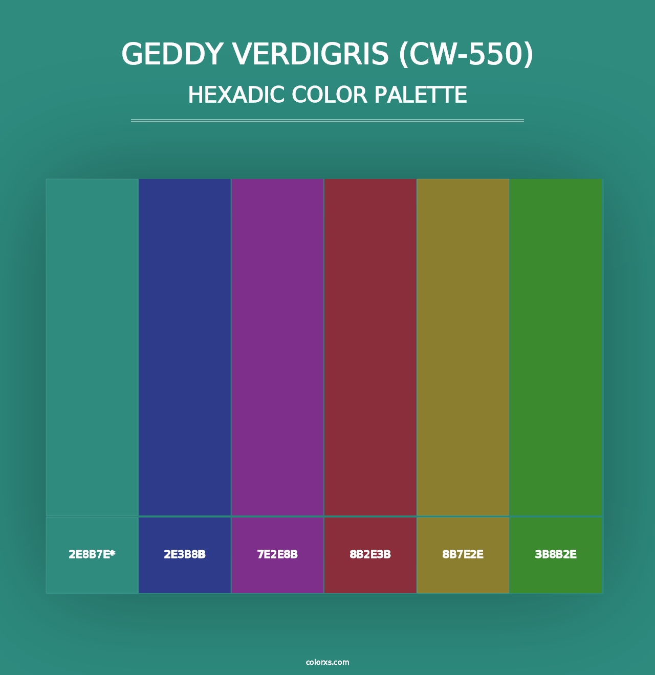 Geddy Verdigris (CW-550) - Hexadic Color Palette